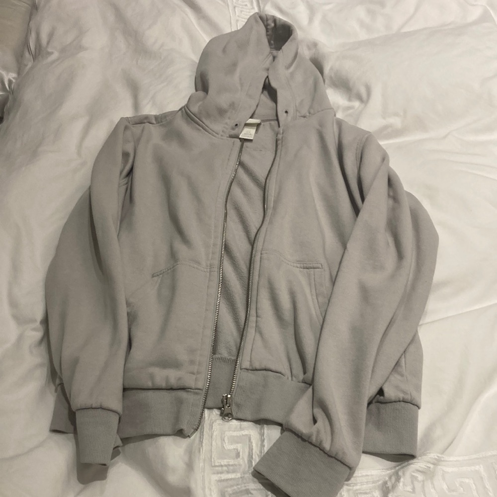 Amazing light grey zip hoodie